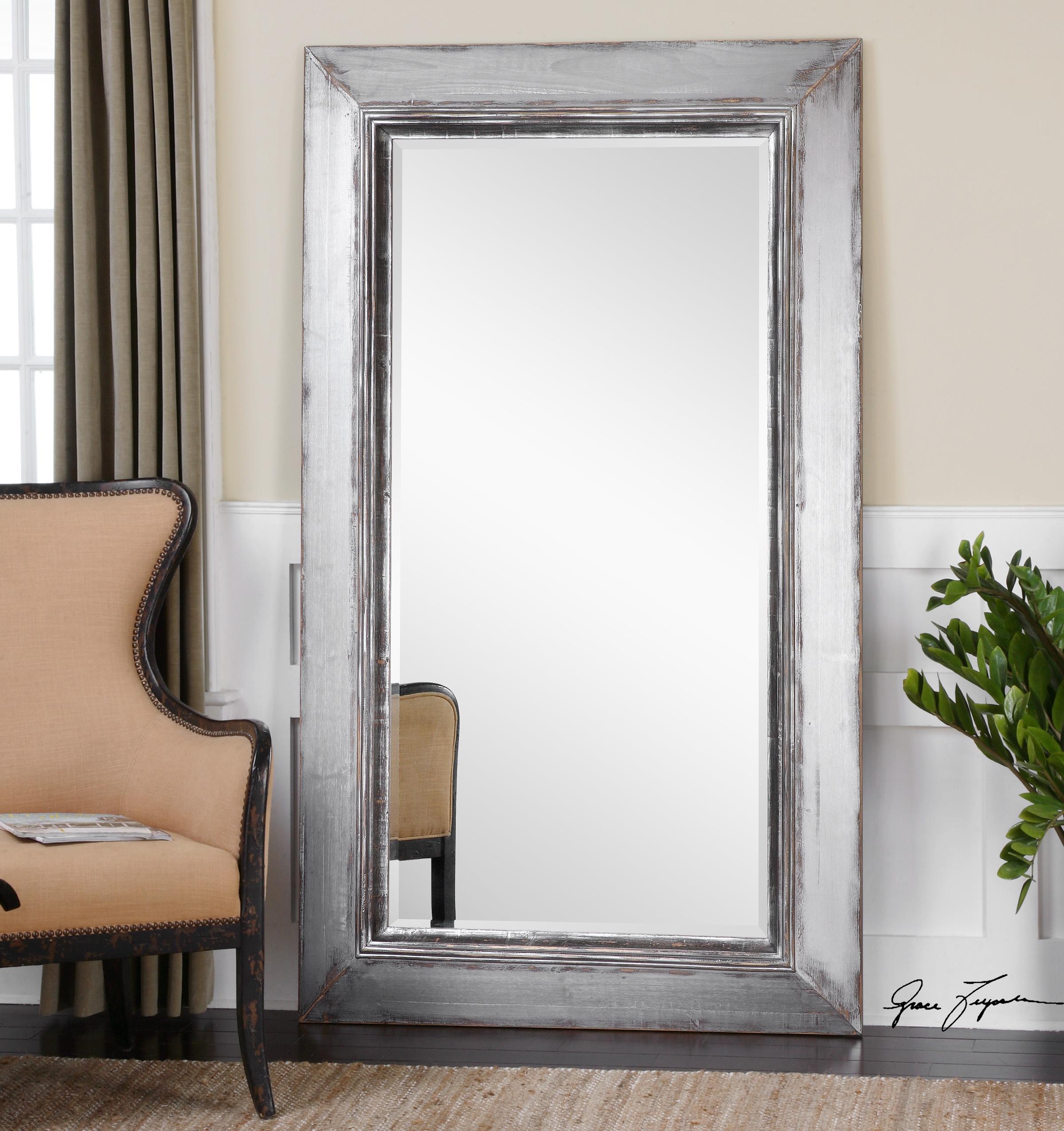 Uttermost Mirrors Lucanus Oversized Silver Mirror Sheely's Furniture